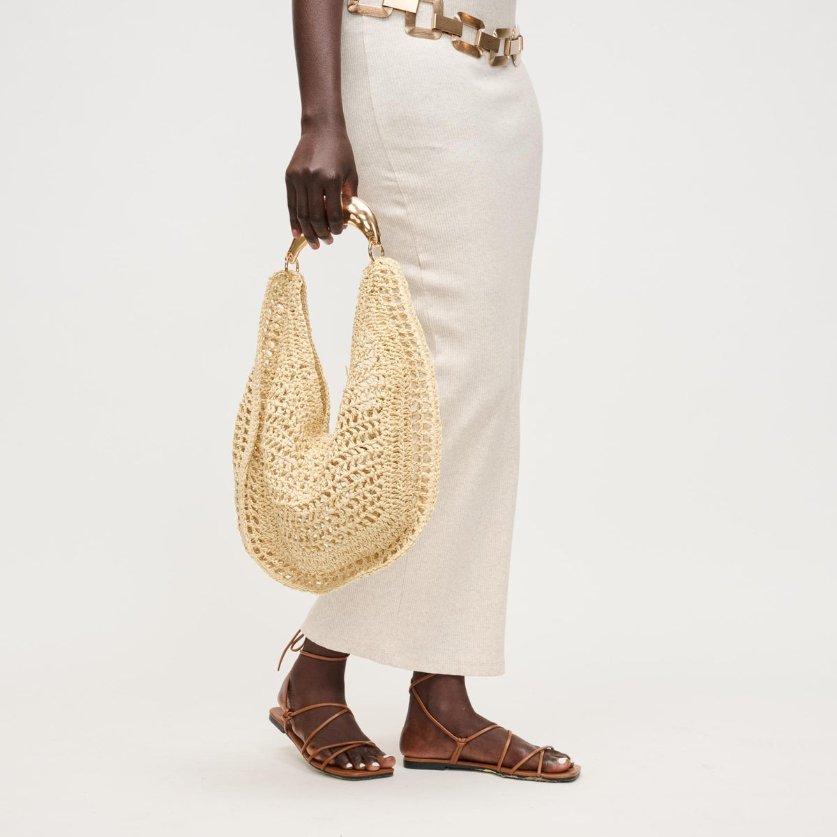 Woman wearing Ivory Urban Expressions Camden - Goldie Hobo 840504204531 View 4 | Ivory