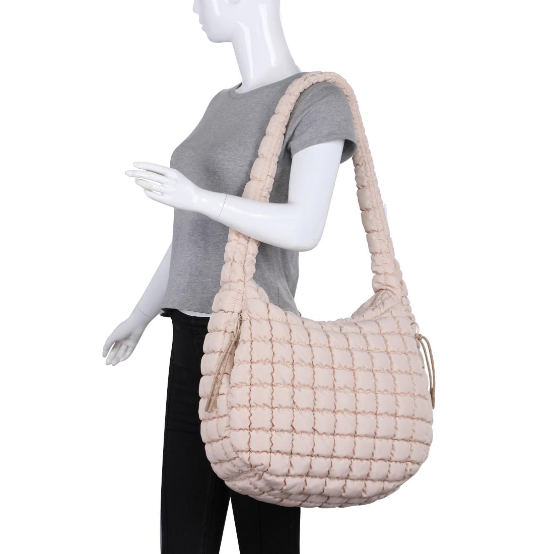 Product Image of Urban Expressions Tamsin - Quilted Puffer Hobo 840611149602 View 5 | Cream