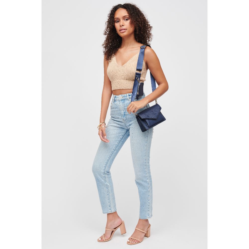 Woman wearing Midnight Urban Expressions Fannie Crossbody 840611185433 View 3 | Midnight