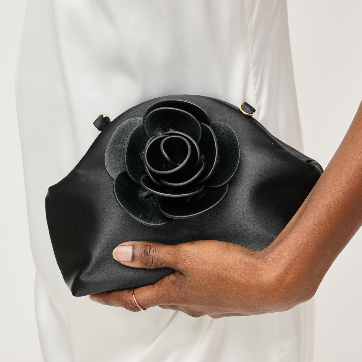 Woman wearing Black Urban Expressions Rose Crossbody 840611144270 View 1 | Black