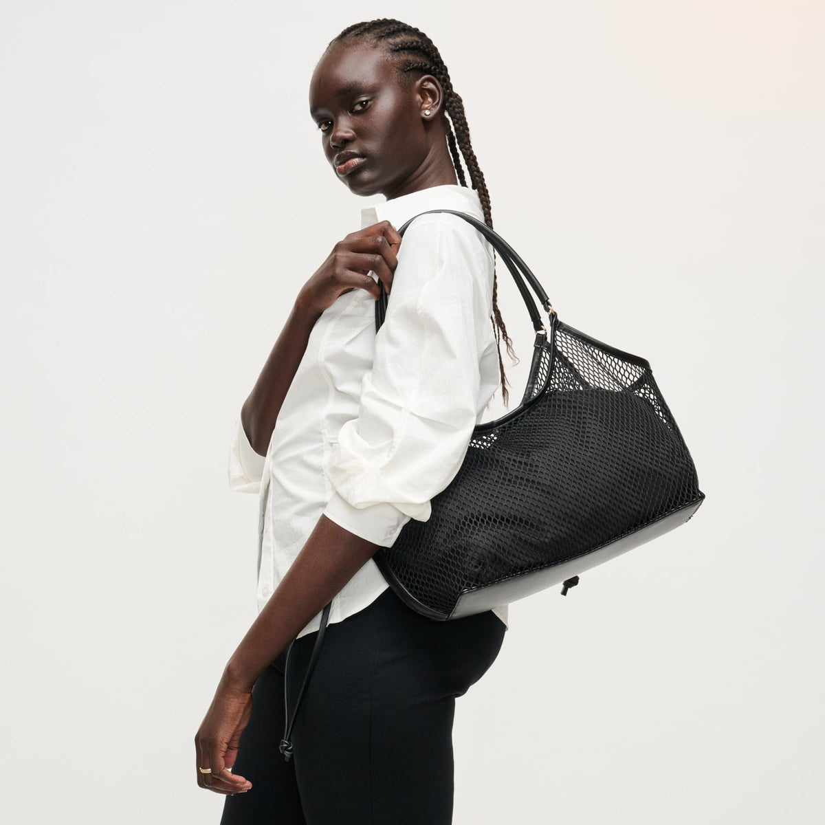 Woman wearing Black Urban Expressions Easton Tote 840504205187 View 2 | Black