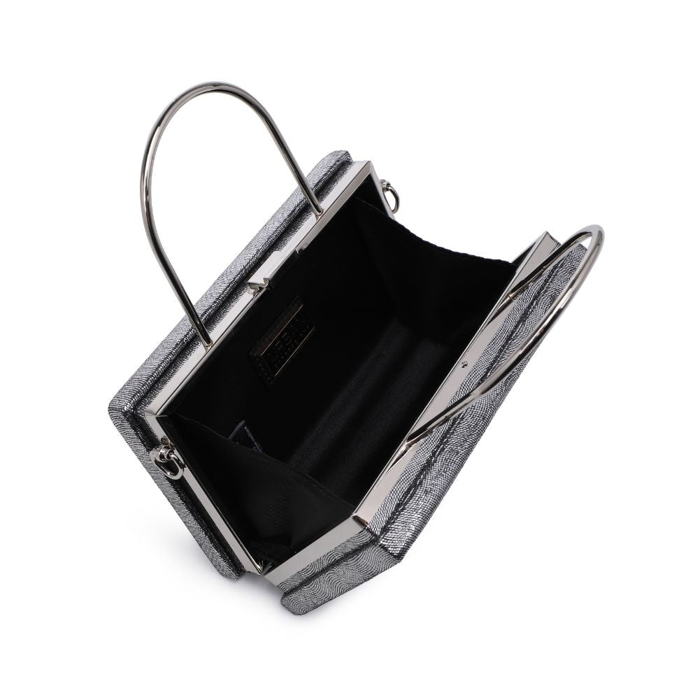 Woman wearing Pewter Urban Expressions Charlie Evening Bag 840611115201 View 9 | Pewter