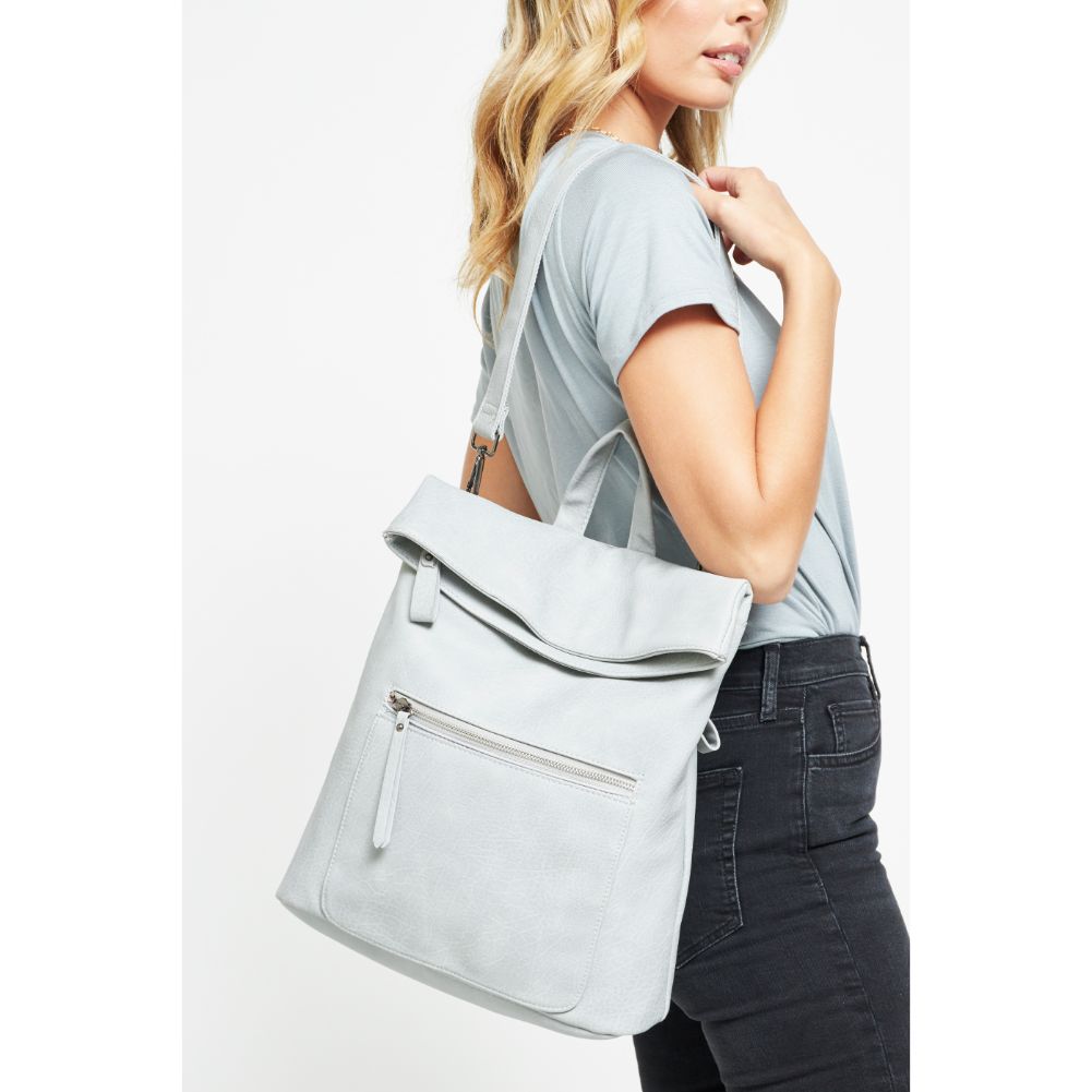 Woman wearing Dove Grey Urban Expressions Lennon Backpack 840611159441 View 2 | Dove Grey
