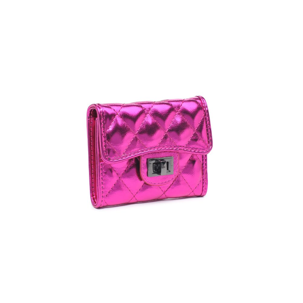 Woman wearing Fuchsia Urban Expressions Shantel - Quilted Wallet 840611104786 View 6 | Fuchsia