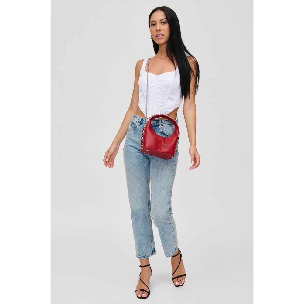 Woman wearing Red Urban Expressions Lita Crossbody 840611114006 View 4 | Red