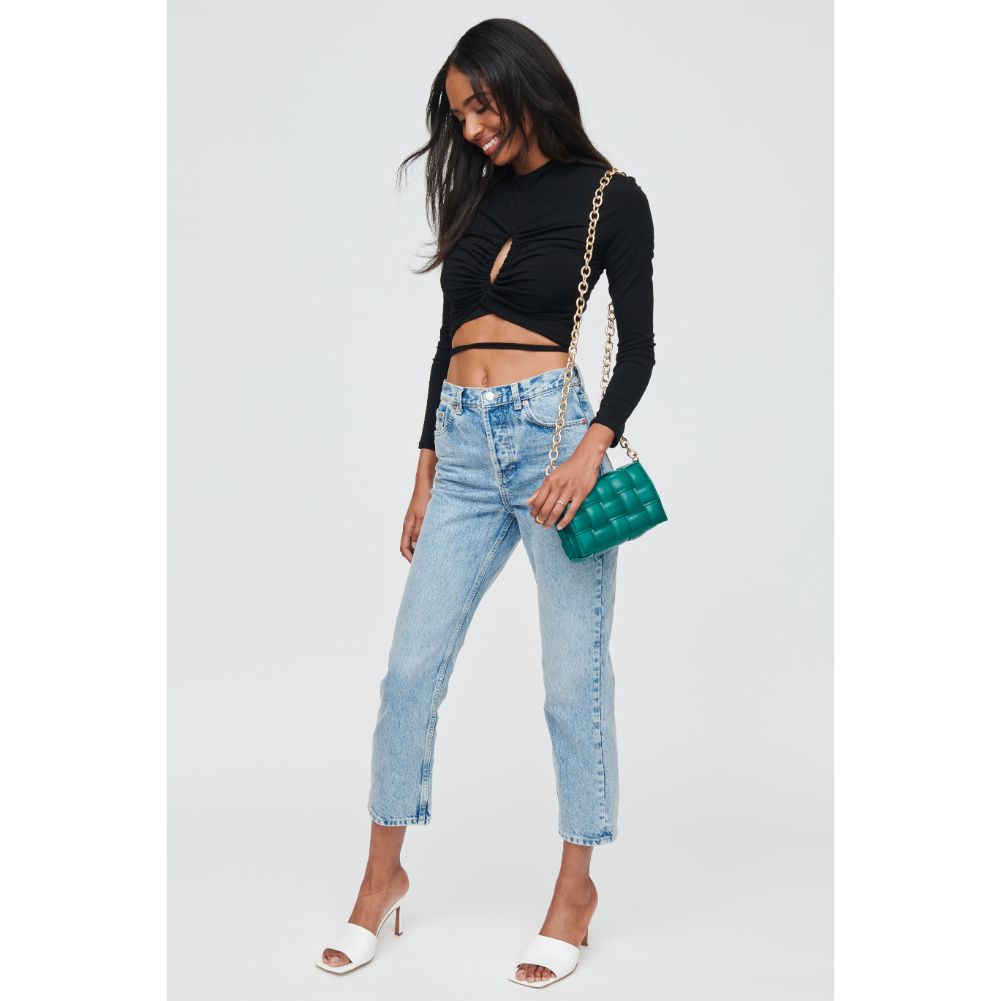 Woman wearing Emerald Urban Expressions Holden Crossbody 818209017497 View 3 | Emerald