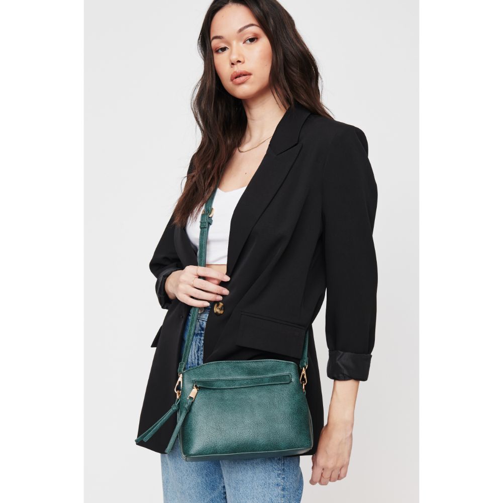 Woman wearing Emerald Urban Expressions Jayce Crossbody 840611109477 View 2 | Emerald