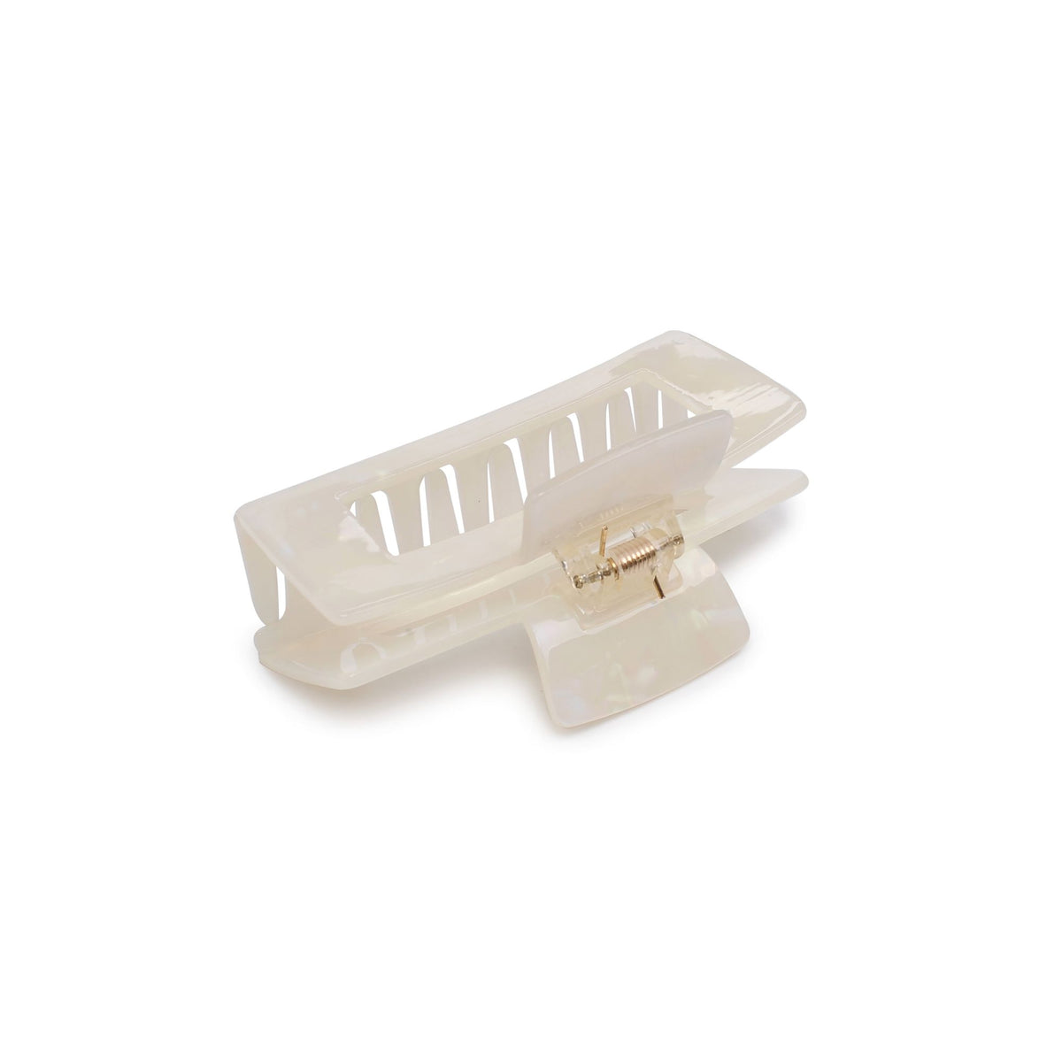 Urban Expressions Cutout Rectangle Large Jaw Hair Claw 818209012959 View 3 | White