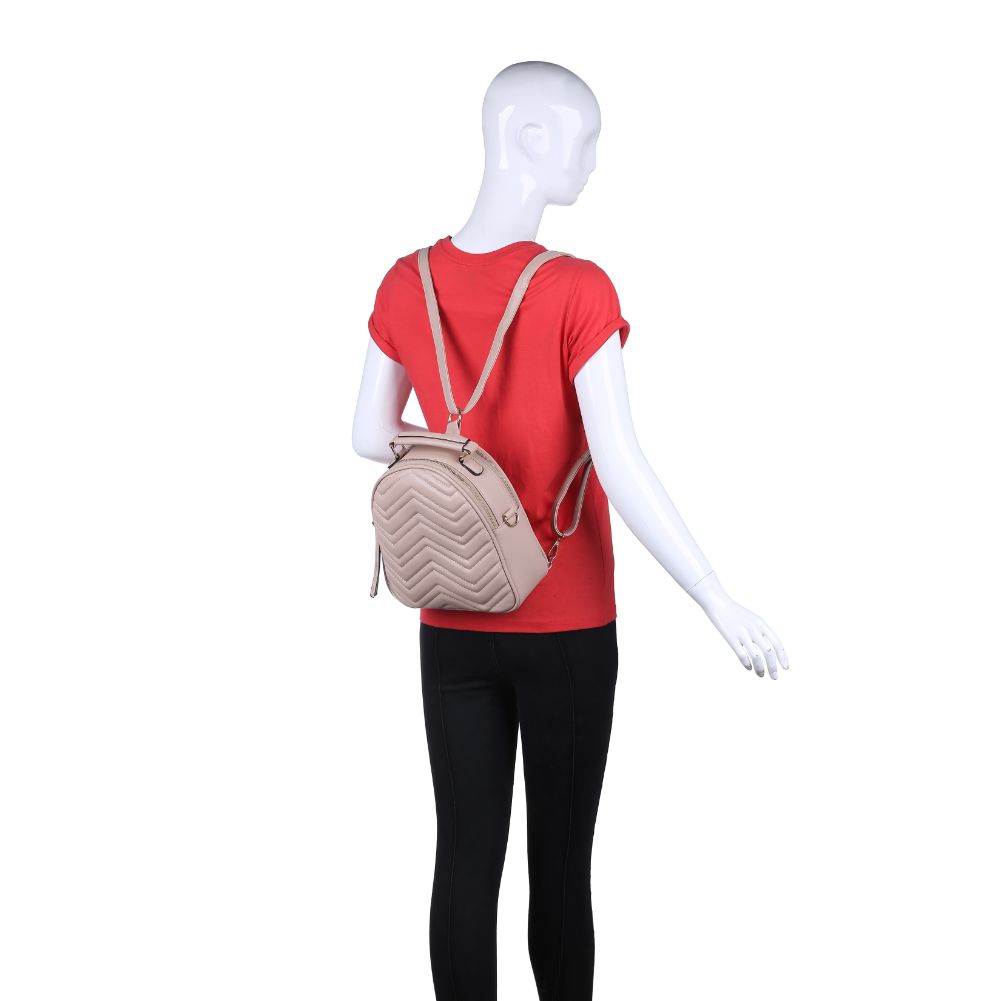 Product Image of Urban Expressions Constance V Stitch Double Zip Backpack 840611168603 View 5 | Nude