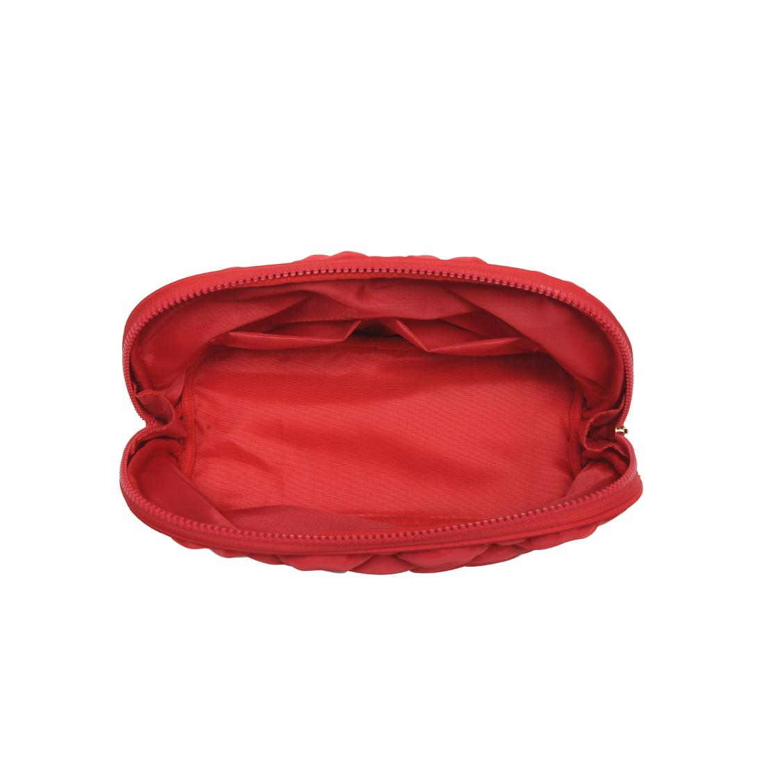 Urban Essentials Cloud Kiss - Quilted Puffer Nylon Cosmetic & Travel Organizer Dome Pouch 840611197122 View 8 | Red