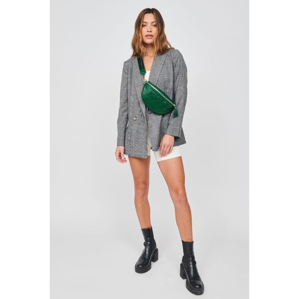 Woman wearing Juniper Urban Expressions Lachlan - Quilted Belt Bag 840611104373 View 2 | Juniper