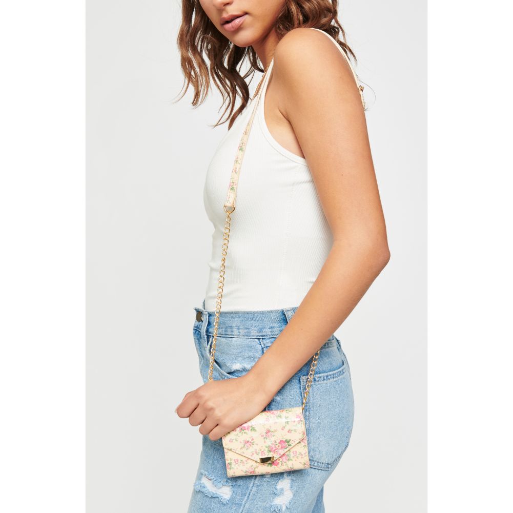 Woman wearing Beige Urban Expressions Jasmine - Floral Mini Bag 840611181220 View 3 | Beige
