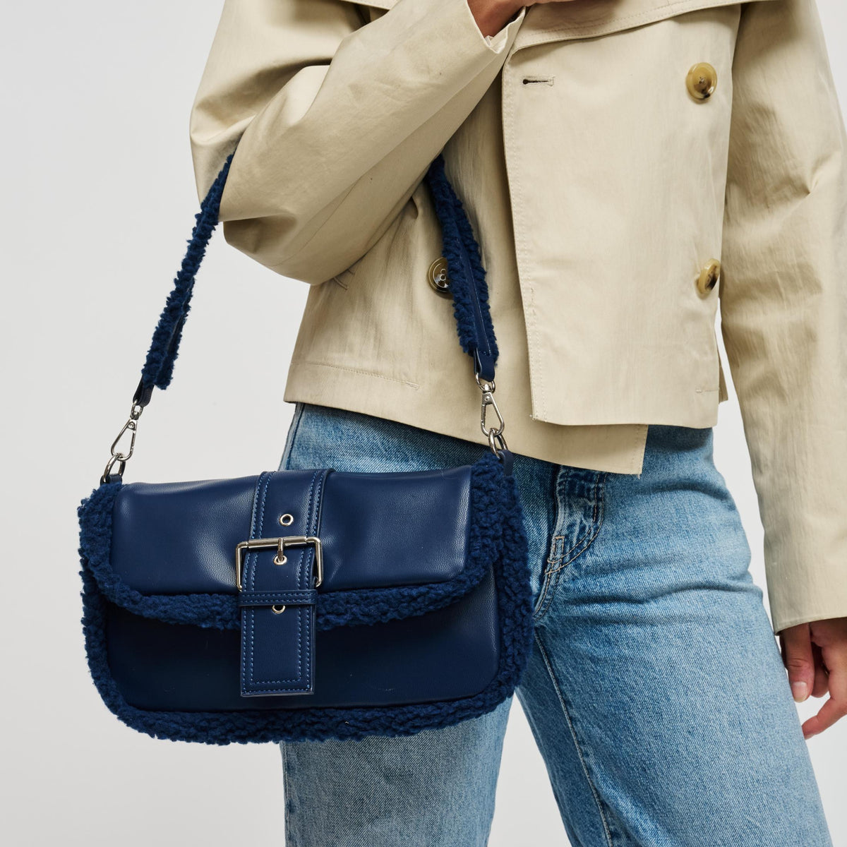 Woman wearing Midnight Urban Expressions Robby Shoulder Bag 840504212901 View 2 | Midnight