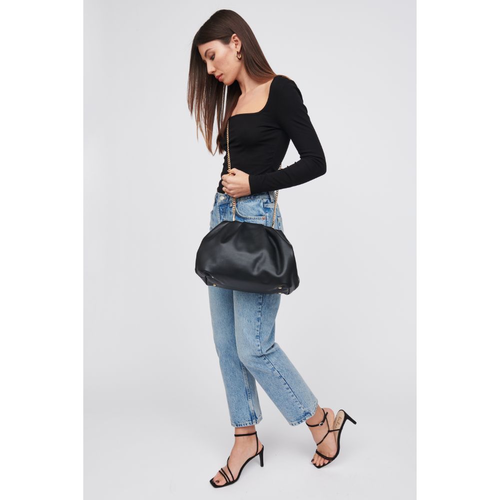 Woman wearing Black Urban Expressions Yasmina Clutch 818209016285 View 3 | Black