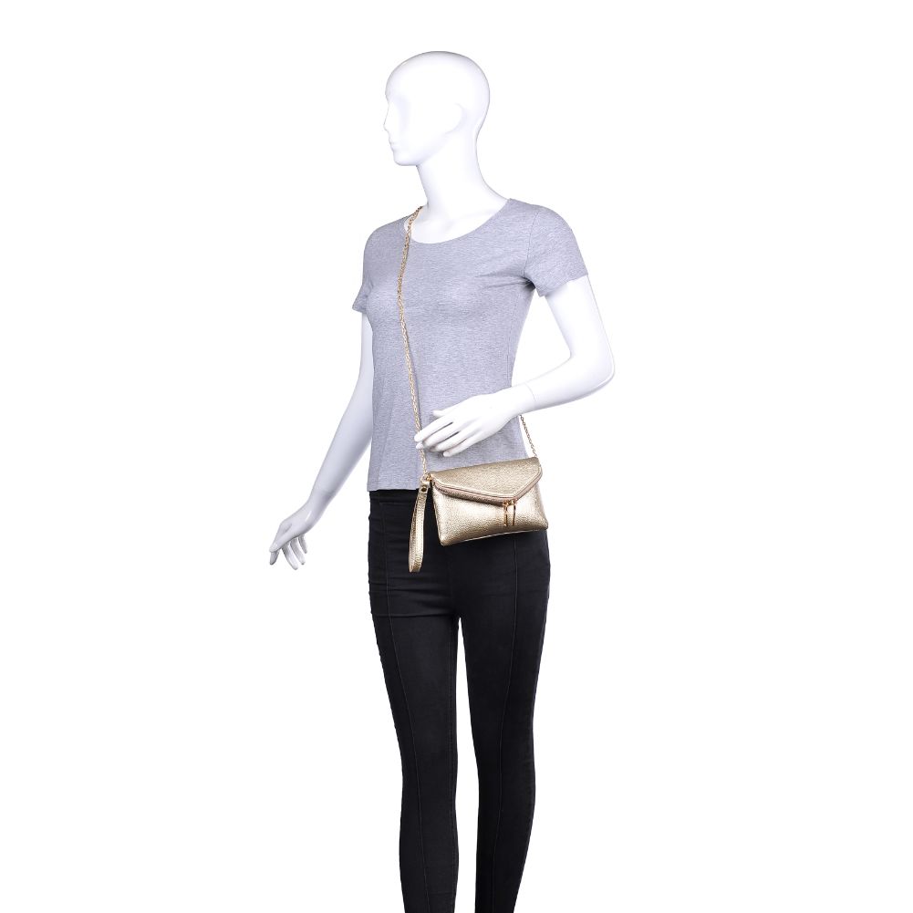 Product Image of Urban Expressions Lucy Crossbody Wristlet 840611167682 View 5 | Gold Metallic