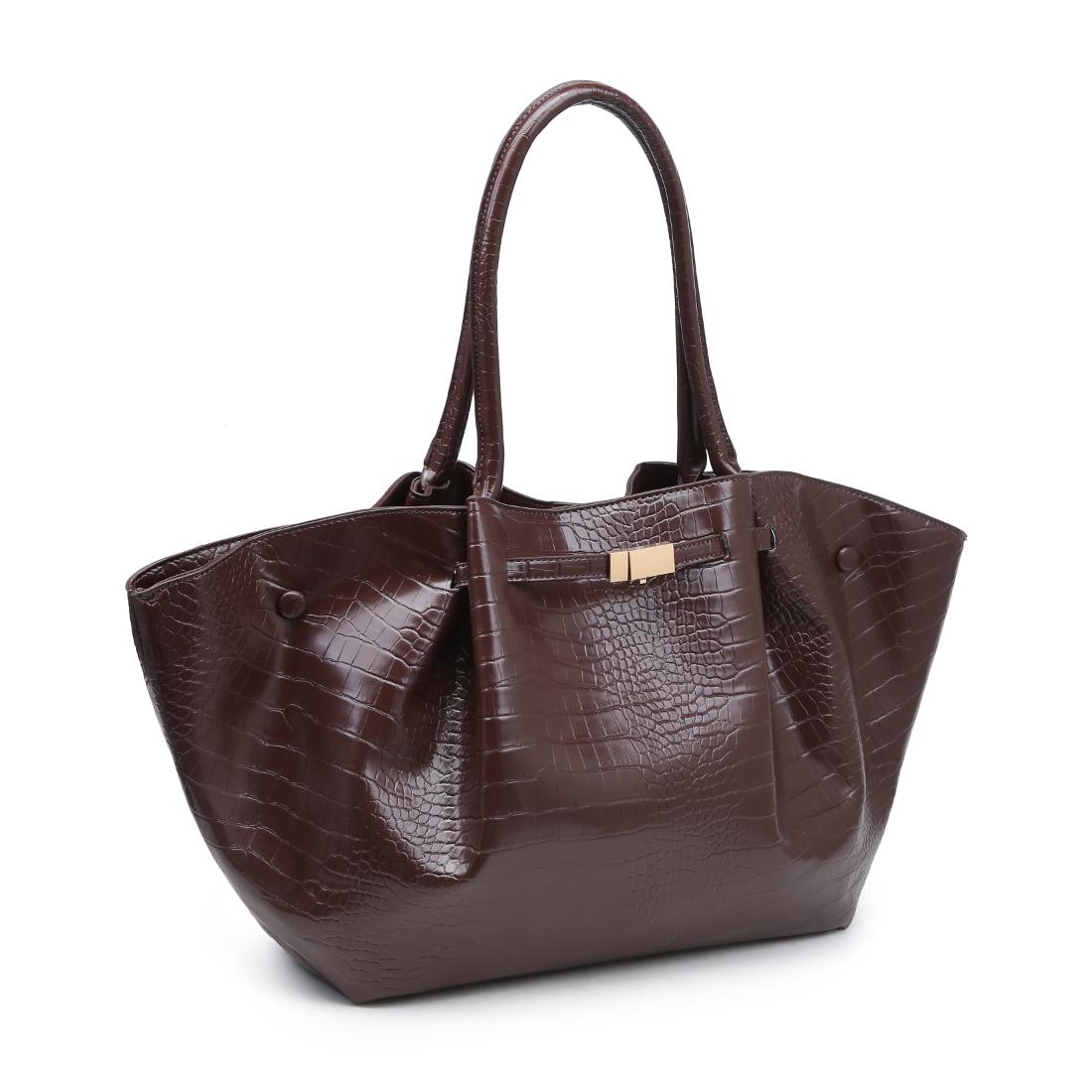 Urban Expressions Kaia - Croco Tote 840504210723 View 2 | Espresso