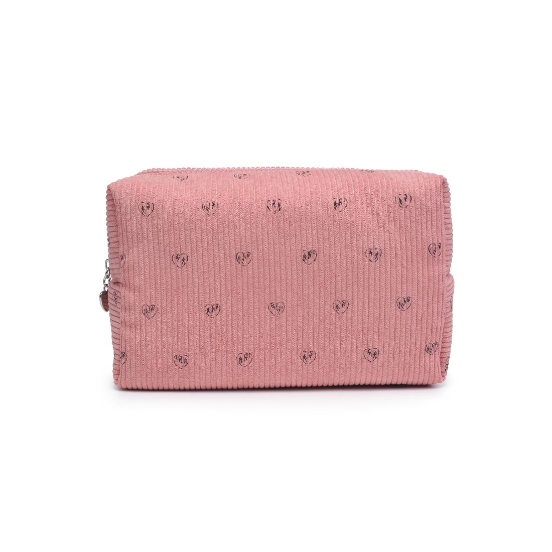 Urban Essentials Cozy Crush - Corduroy Cosmetic & Travel Organizer Pouch 840611196934 View 5 | Blush