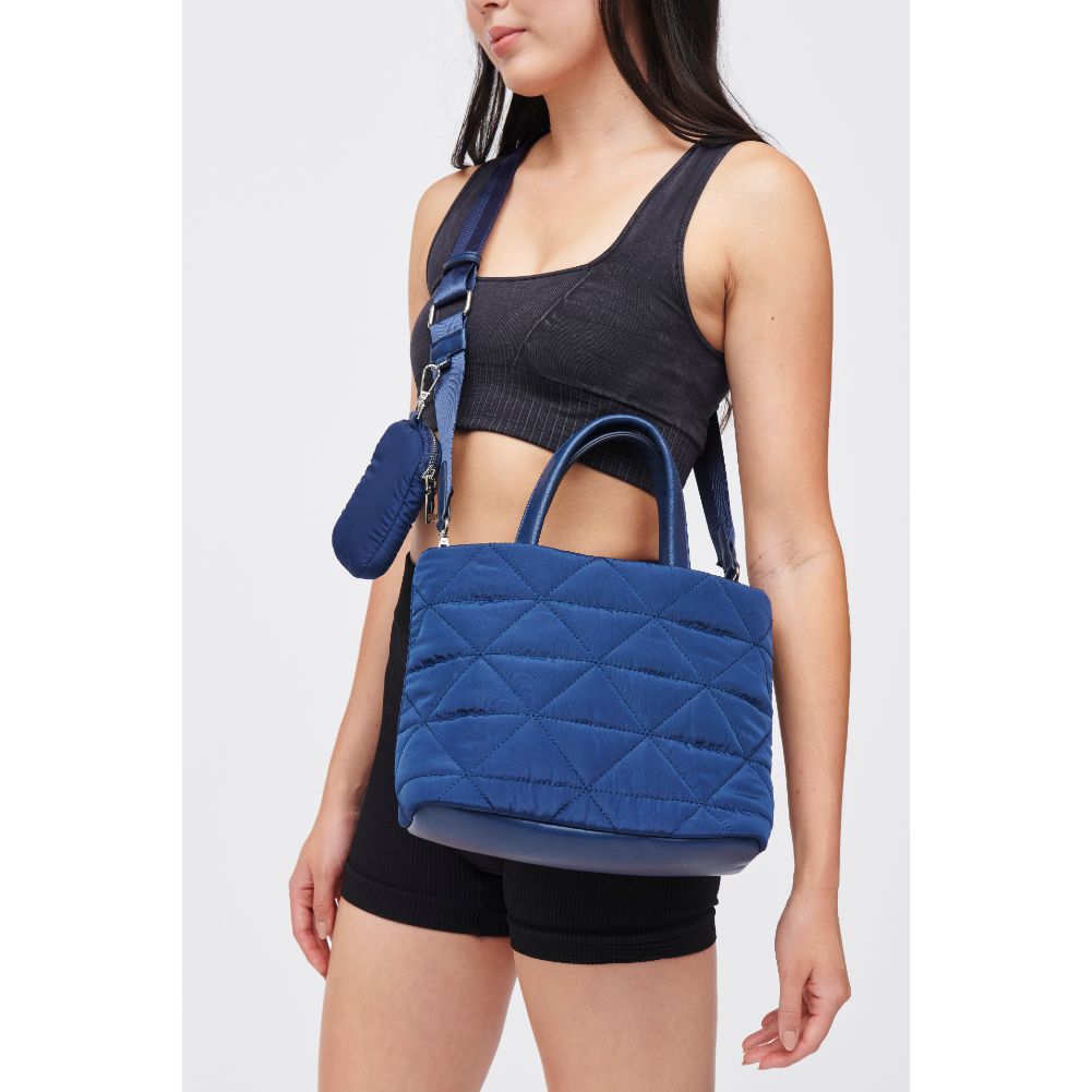 Woman wearing Navy Urban Expressions Reid Tote 840611184313 View 1 | Navy