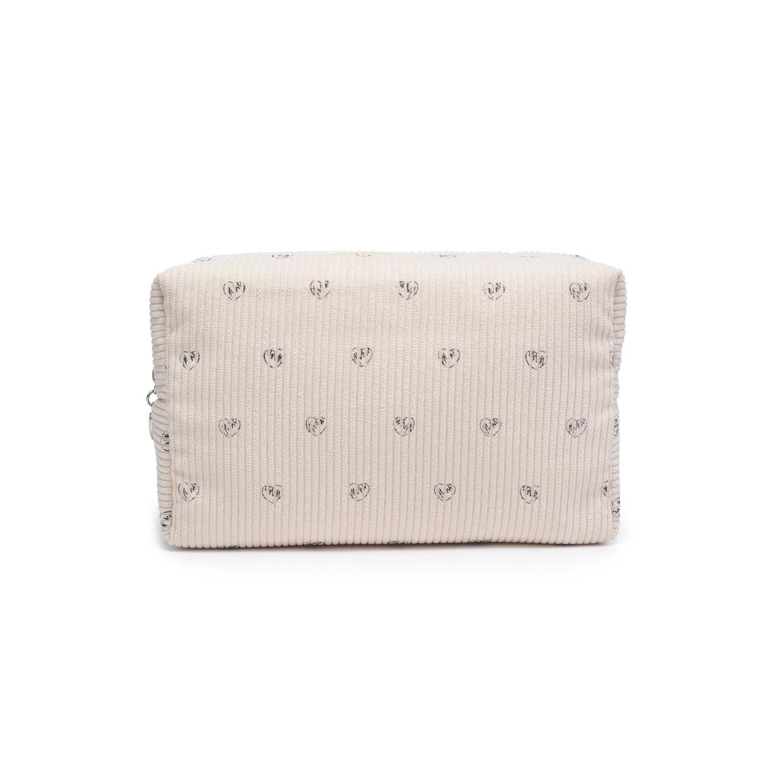 Urban Essentials Cozy Crush - Corduroy Cosmetic & Travel Organizer Pouch 840611196910 View 5 | Off White