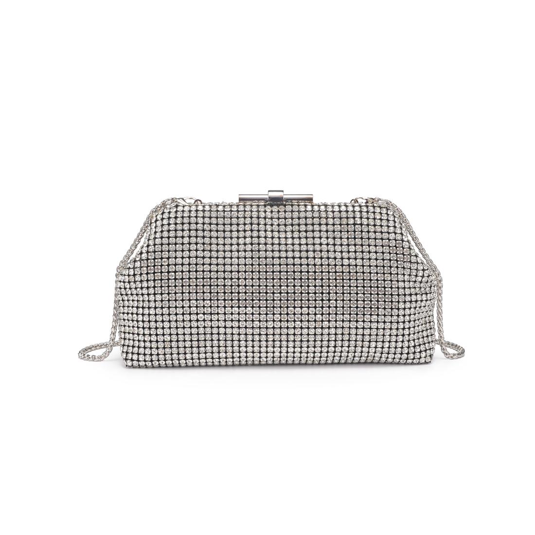Product Image of Urban Expressions Delfina Evening Bag 840611198655 View 5 | Silver