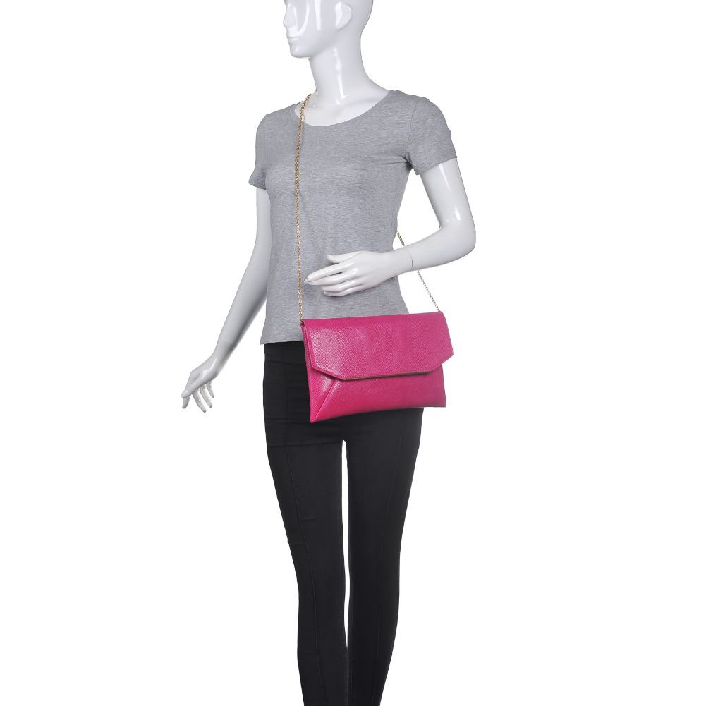 Product Image of Urban Expressions Lena Lizard Clutch 840611169341 View 5 | Magenta
