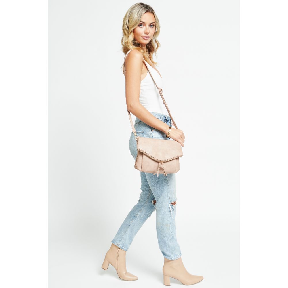 Woman wearing Almond Urban Expressions Erin Crossbody 840611178794 View 4 | Almond
