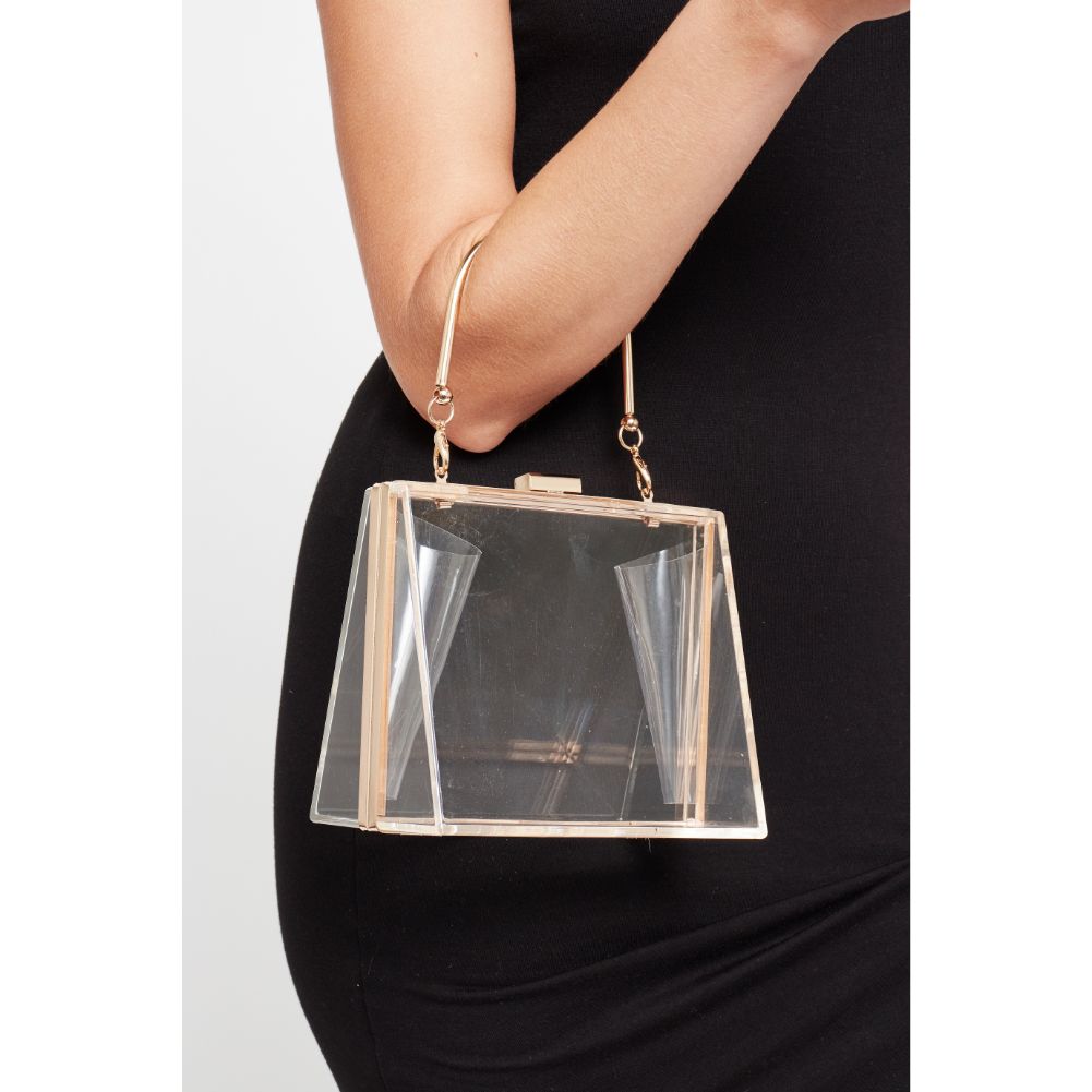 Woman wearing Clear Urban Expressions Polly Evening Bag 840611177810 View 4 | Clear