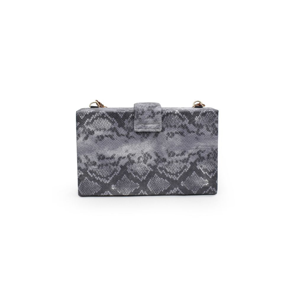 Product Image of Urban Expressions Bianca Snake Clutch 840611165077 View 3 | Grey