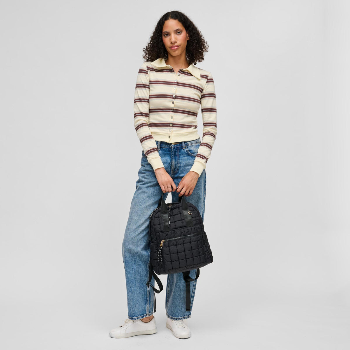 Woman wearing Black Urban Expressions Smith Backpack 840504214578 View 4 | Black