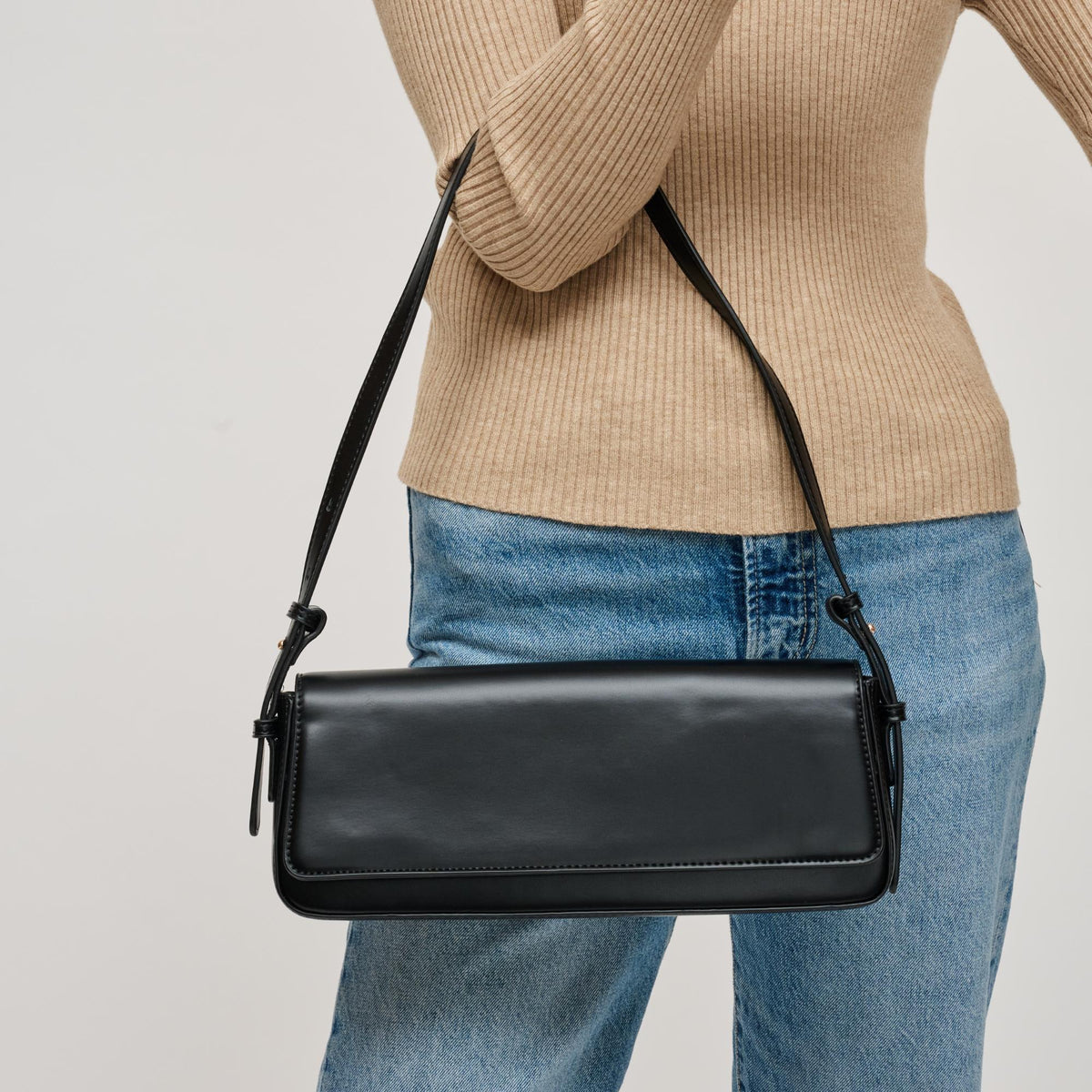 Woman wearing Black Urban Expressions Sorella Shoulder Bag 840611199331 View 1 | Black