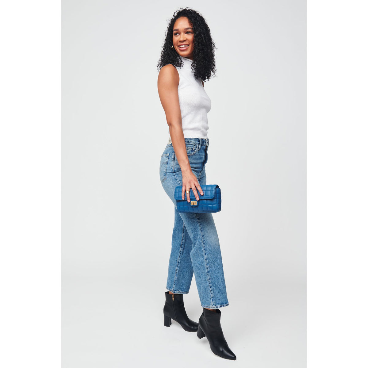 Woman wearing Denim Urban Expressions Darcie Crossbody 818209012034 View 4 | Denim