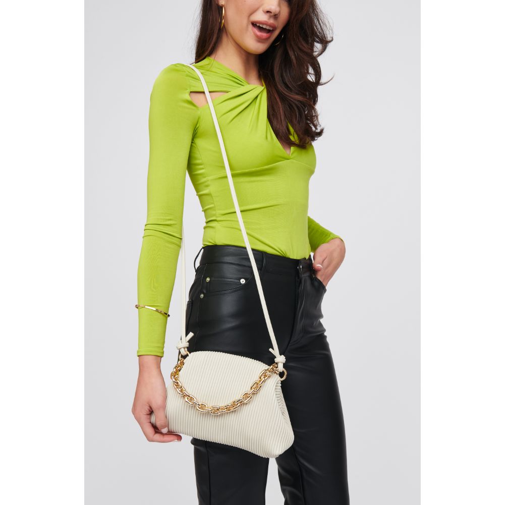 Woman wearing Cream Urban Expressions Analisa Crossbody 818209015509 View 2 | Cream