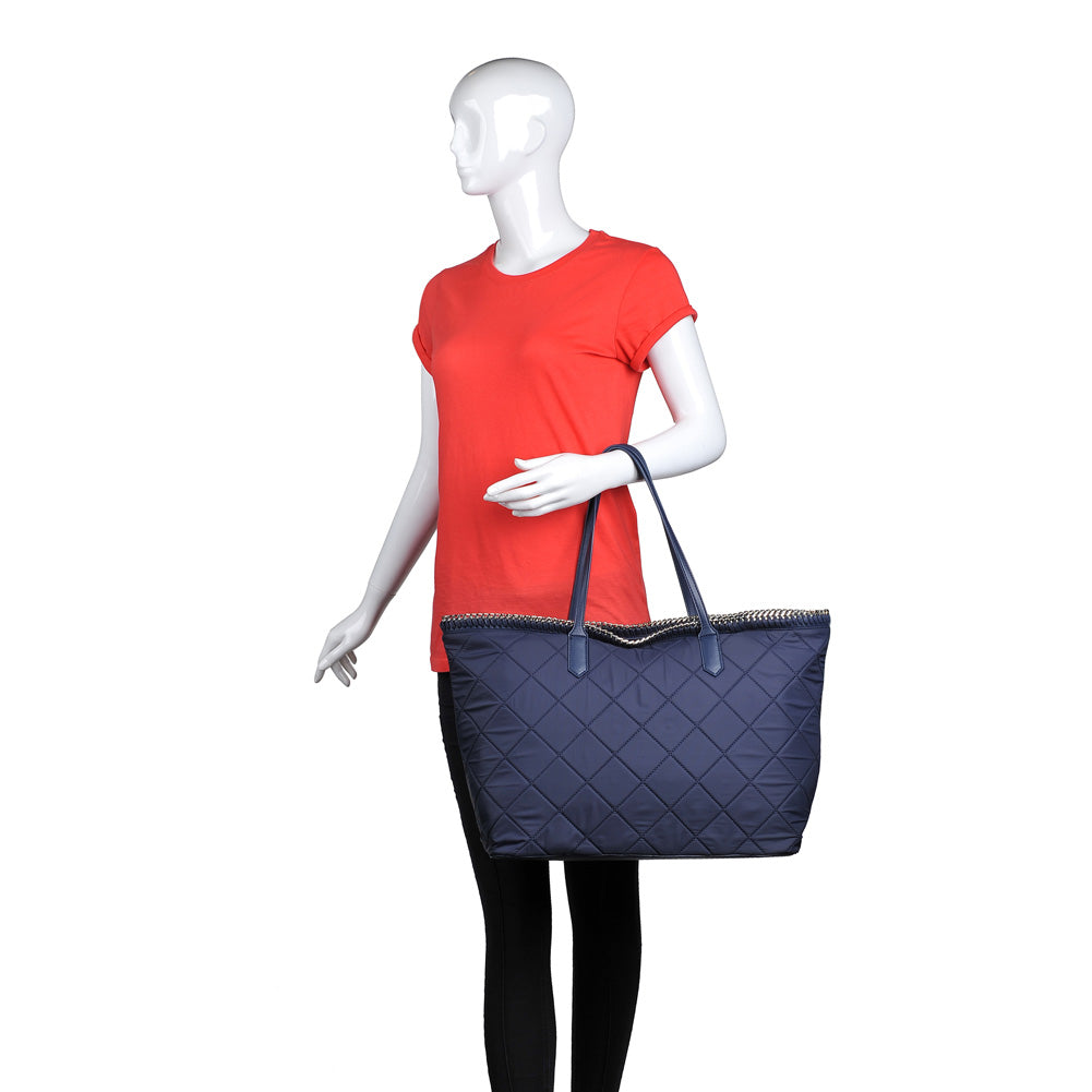 Woman wearing Navy Urban Expressions Rush Tote 840611156549 View 1 | Navy