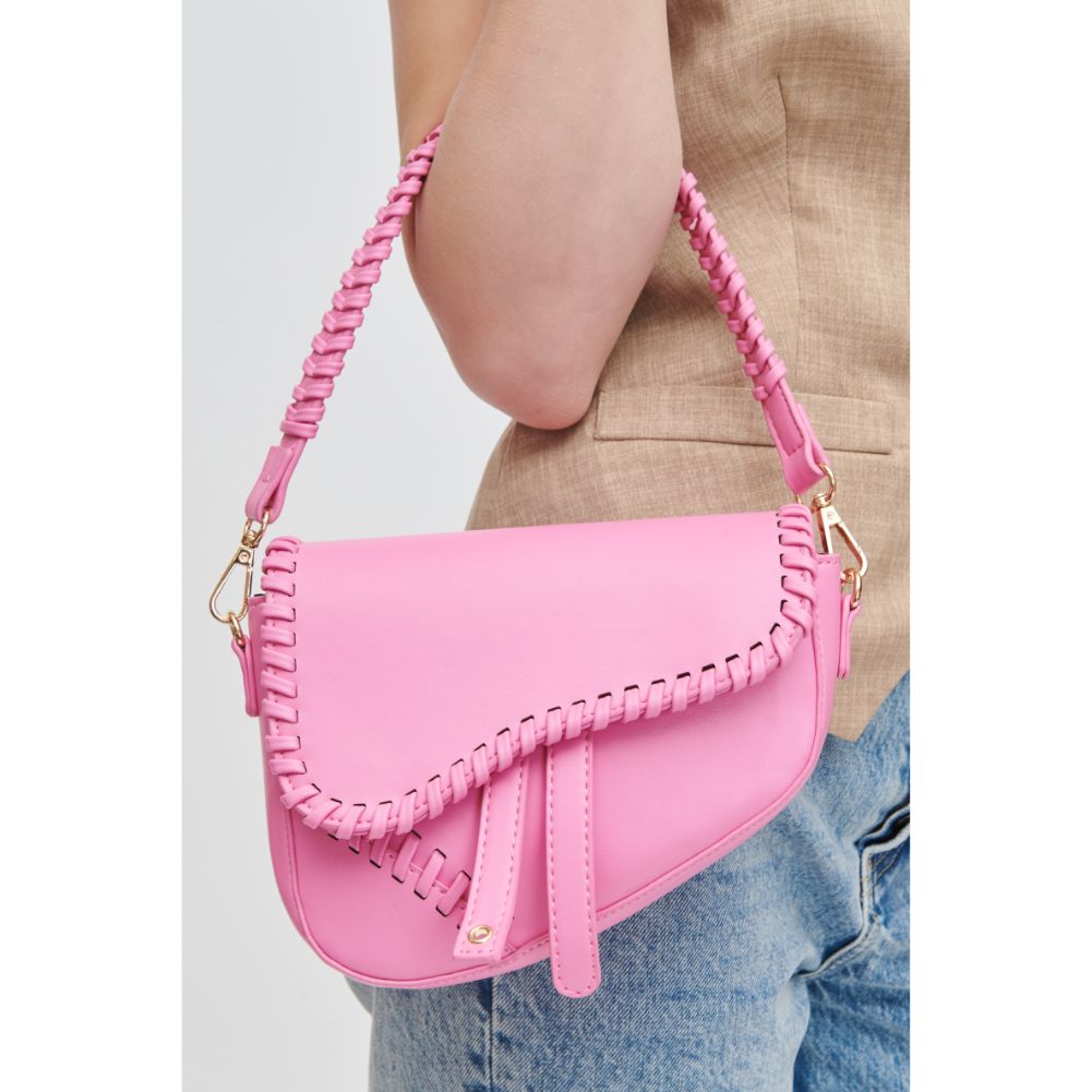 Woman wearing Bubblegum Urban Expressions Sloane Crossbody 840611106940 View 1 | Bubblegum