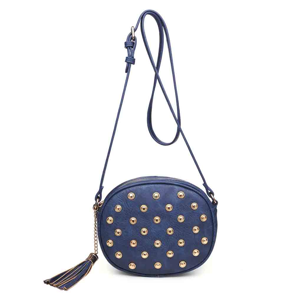 Woman wearing Navy Urban Expressions Delta Crossbody NA-840611133359 View 5 | Navy