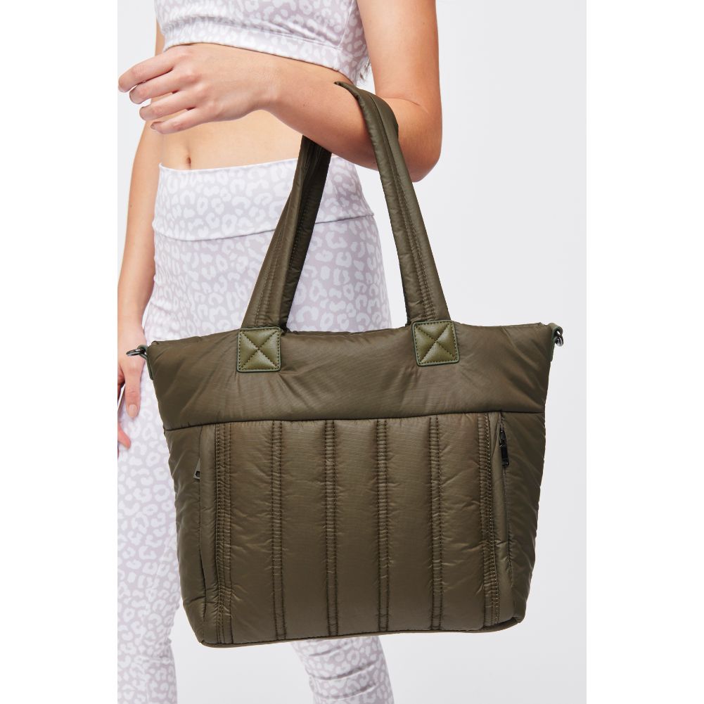 Woman wearing Olive Urban Expressions Ellis Tote 840611182692 View 1 | Olive