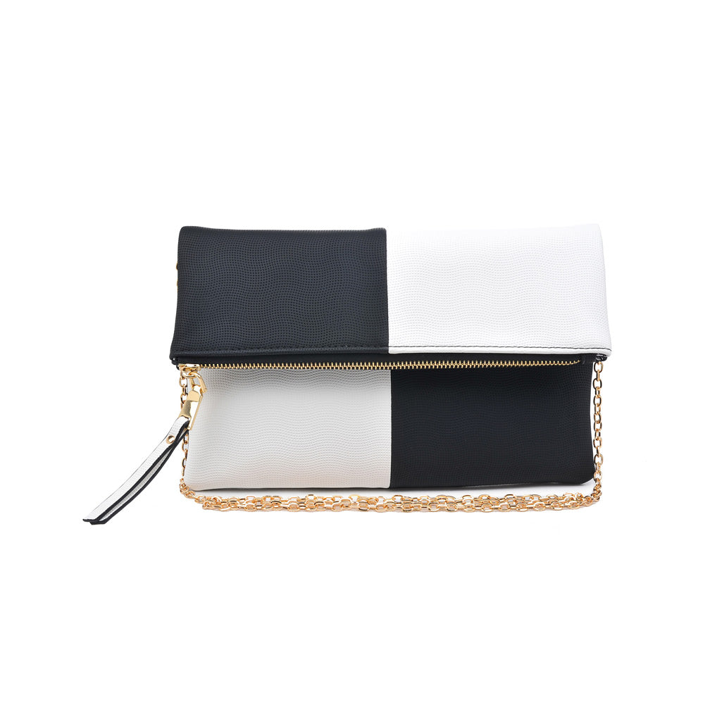 Woman wearing Black White Urban Expressions Soraya Clutch NA-840611146762 View 5 | Black White