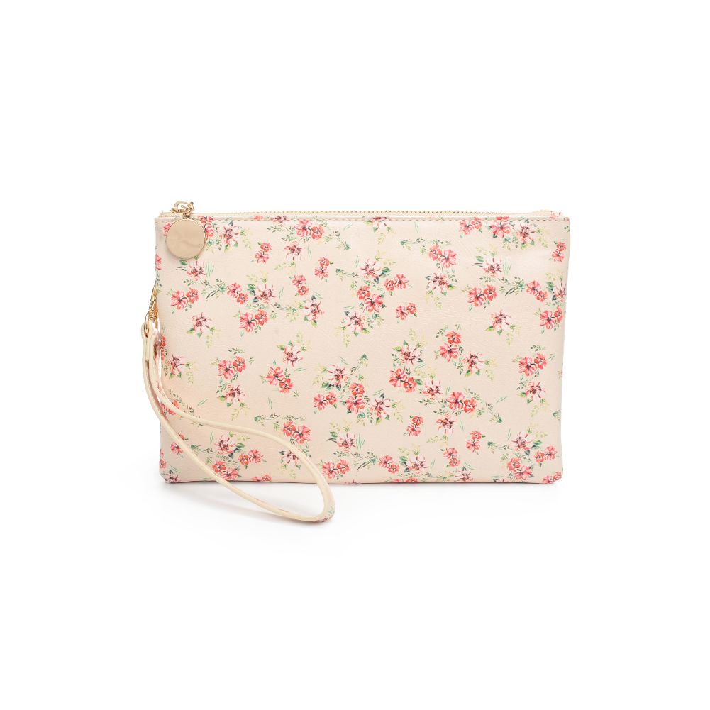 Product Image of Urban Expressions Joan Floral Wristlet 840611181138 View 5 | Cream