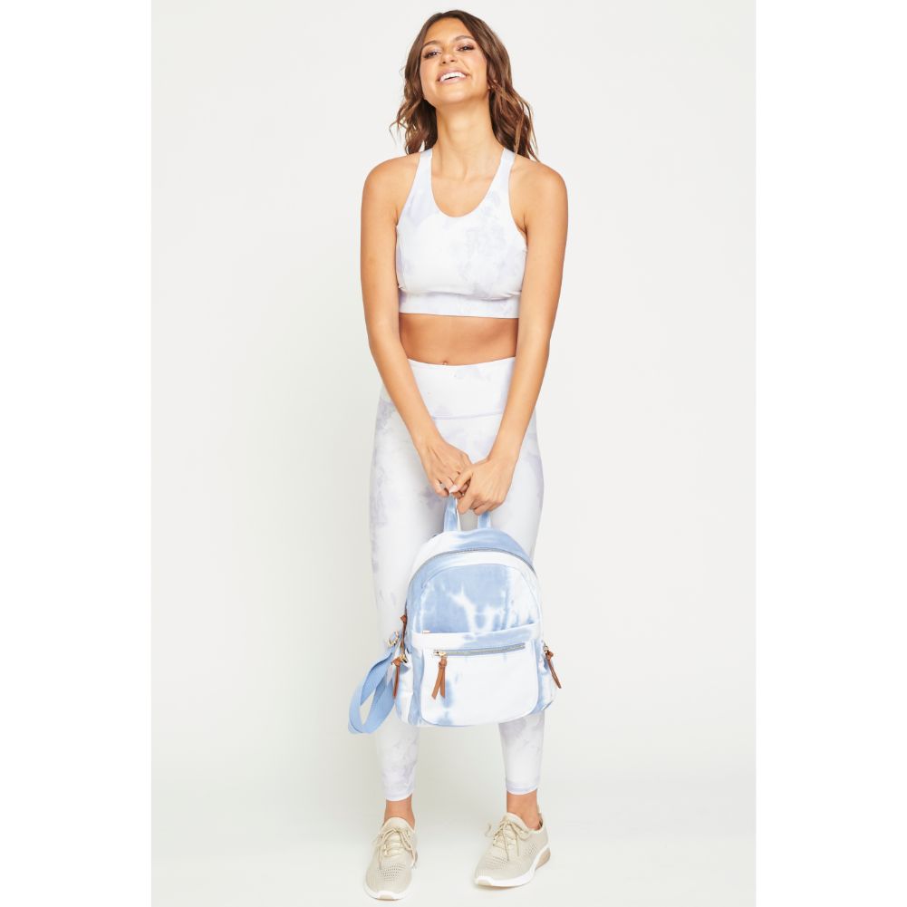 Woman wearing Blue Urban Expressions Scarlett Backpack 840611180209 View 3 | Blue