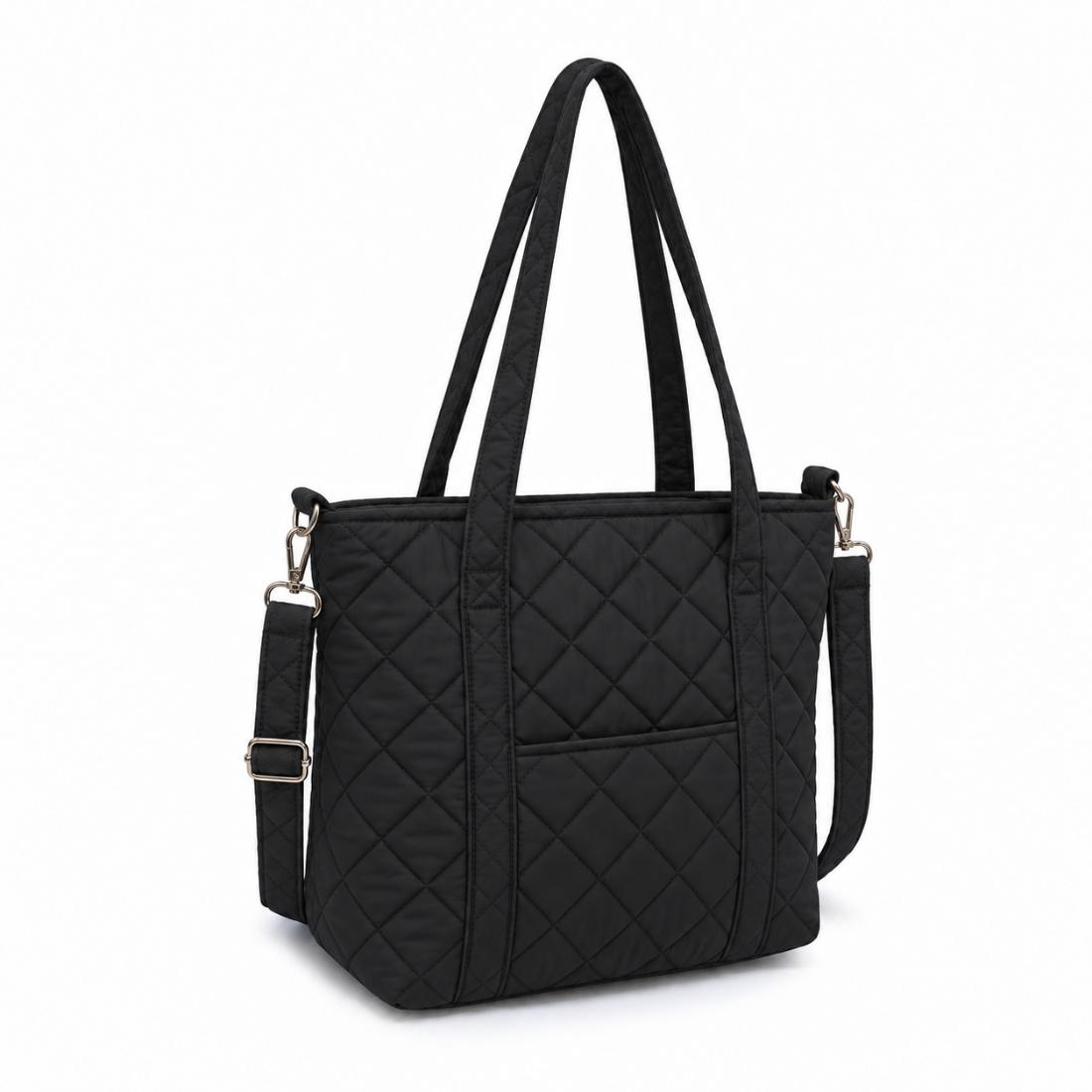 Urban Essentials Marlow - Quilted Mini Tote Crossbody 840504216909 View 1 | Black