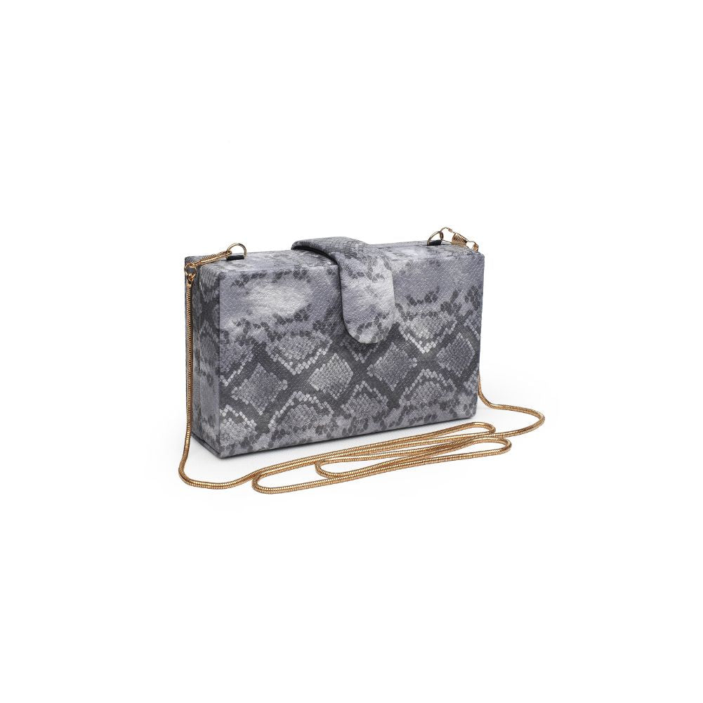 Product Image of Urban Expressions Bianca Snake Clutch 840611165077 View 2 | Grey