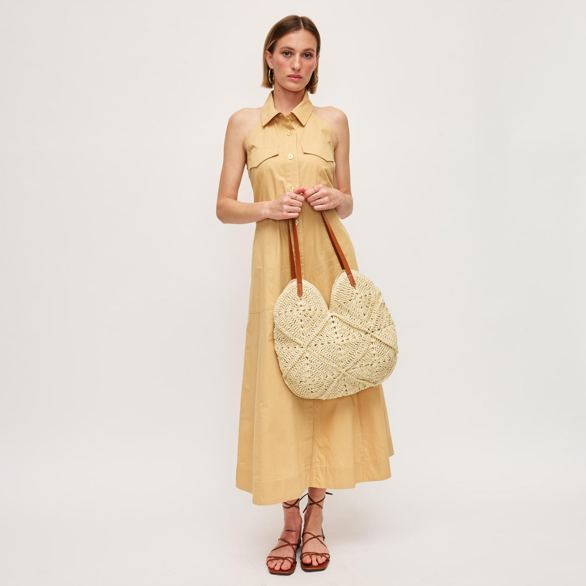 Woman wearing Ivory Urban Expressions Clara Tote 840611157133 View 3 | Ivory