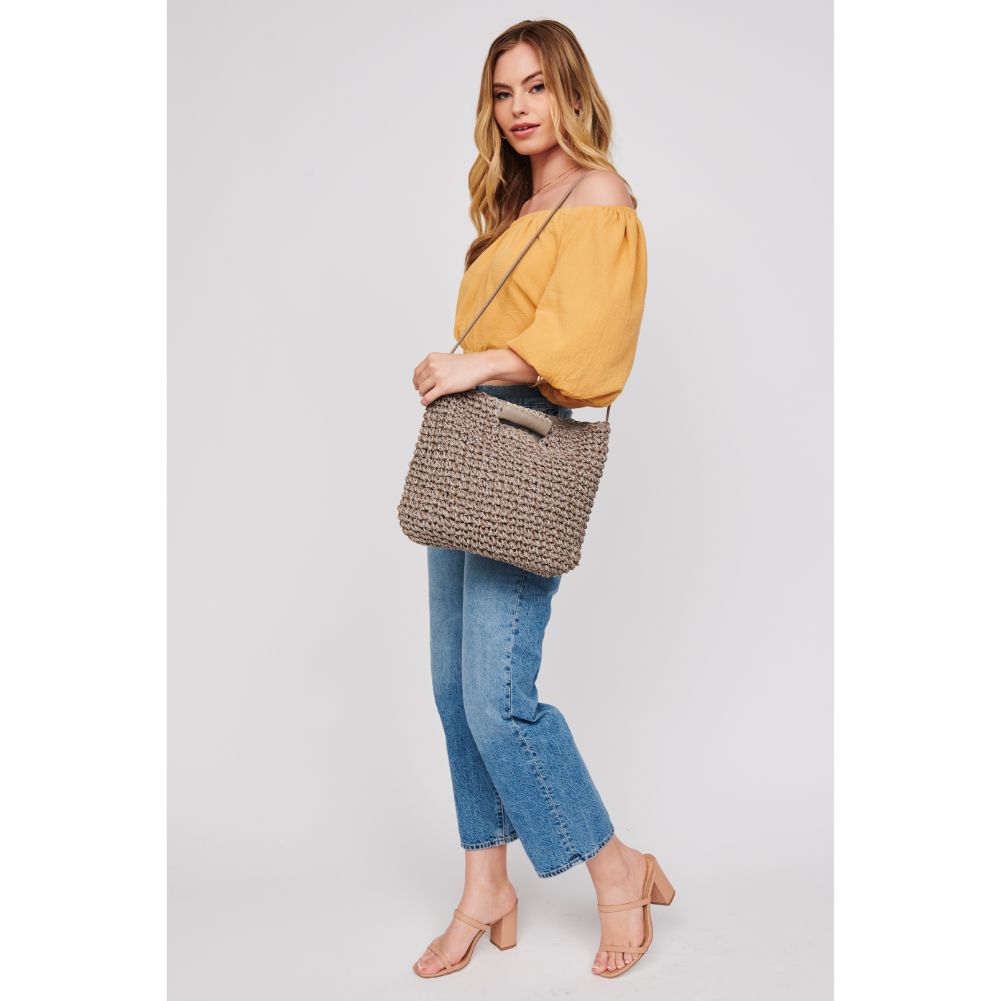 Woman wearing Grey Urban Expressions Southampton Crossbody 818209018692 View 2 | Grey