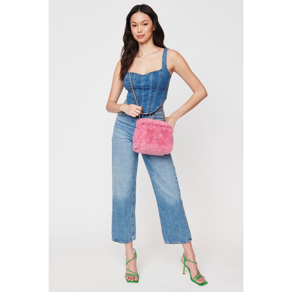 Woman wearing Pink Urban Expressions Nicolette Crossbody 840611103741 View 4 | Pink