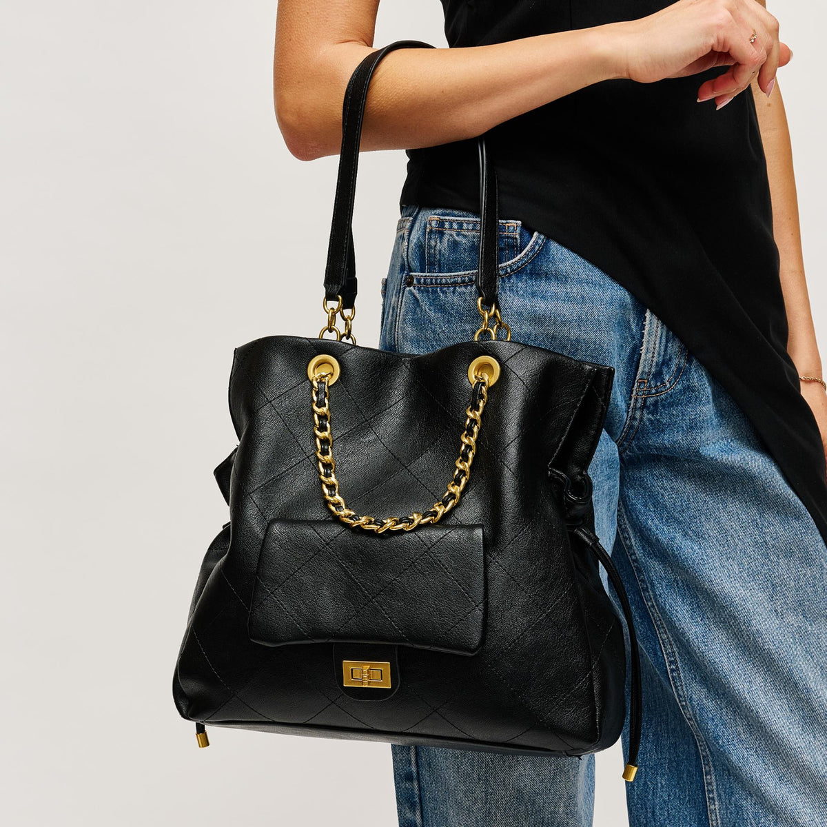 Woman wearing Black Urban Expressions Hudson Tote 840504205101 View 1 | Black
