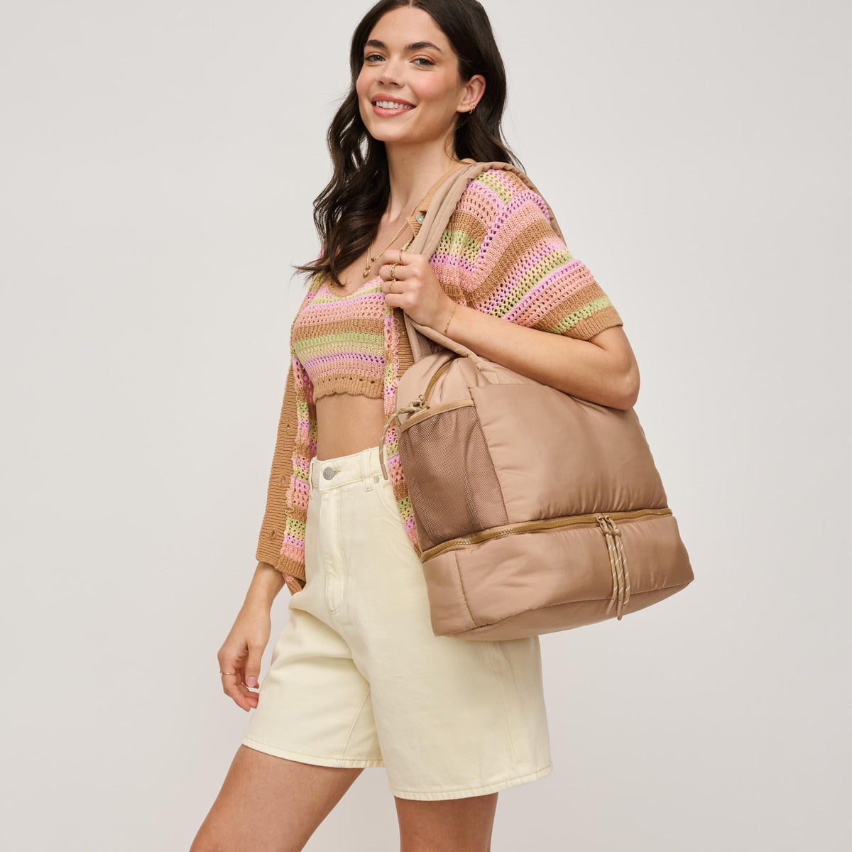 Woman wearing Natural Urban Expressions Kris Tote 840611140630 View 2 | Natural