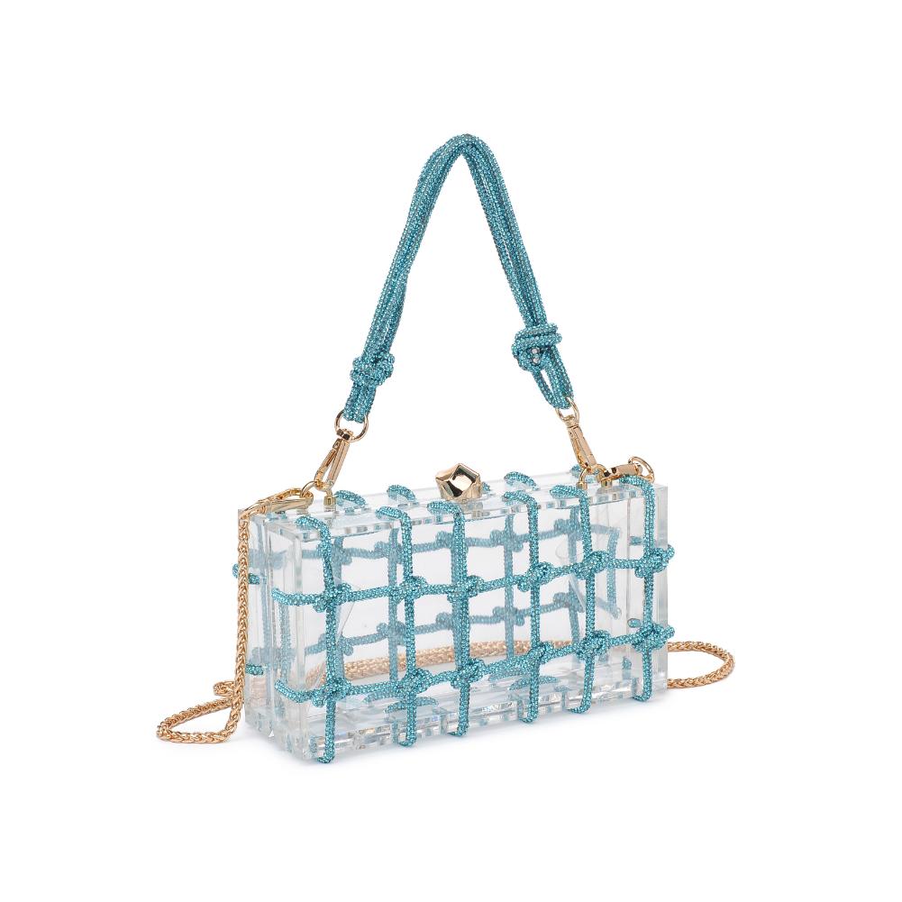 Woman wearing Blue Urban Expressions Ziggy Evening Bag 840611128737 View 6 | Blue