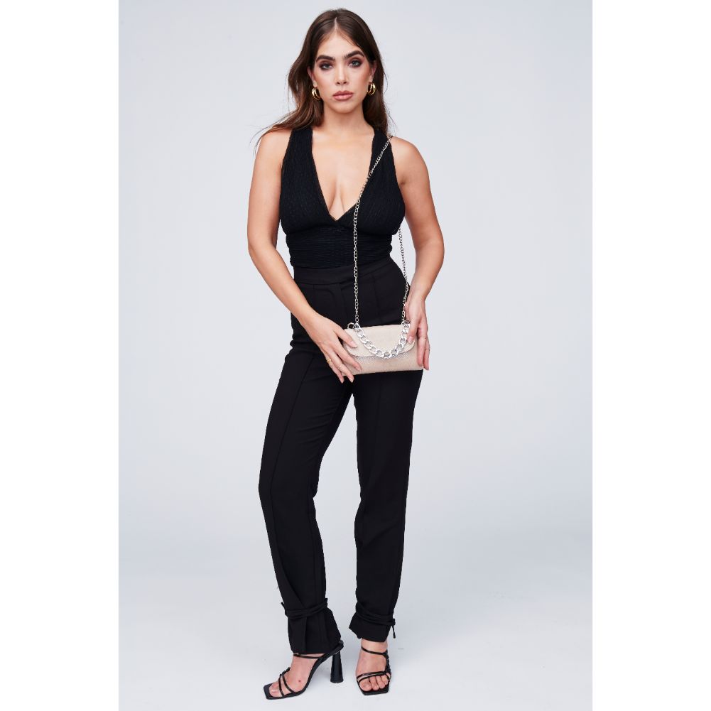 Woman wearing Nude Urban Expressions Teagan Crossbody 818209011600 View 4 | Nude