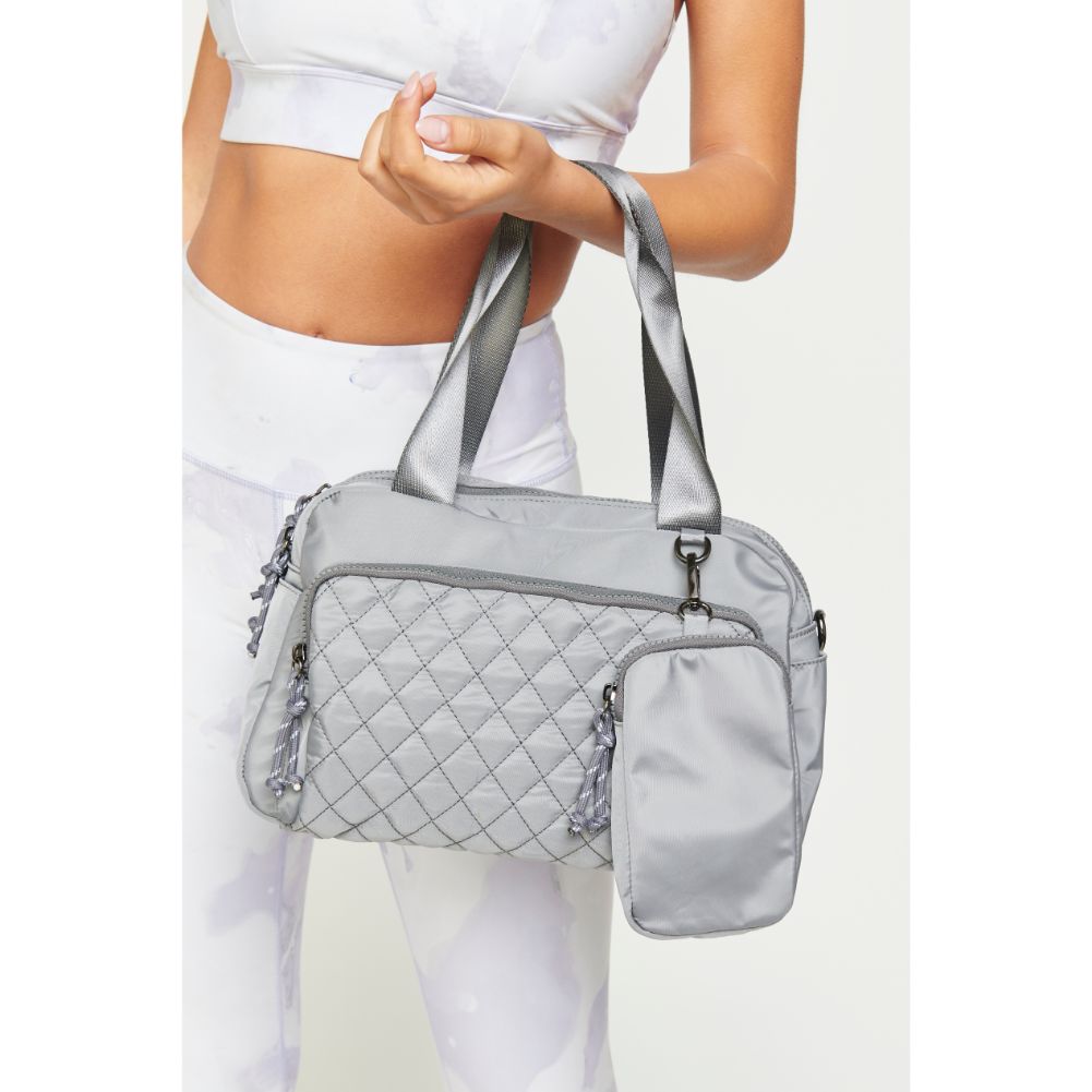 Woman wearing Carbon Urban Expressions Payton Crossbody 840611180568 View 2 | Carbon