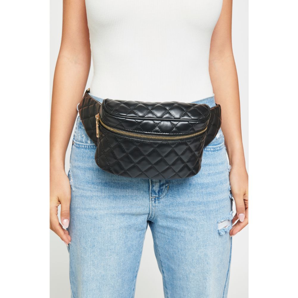 Woman wearing Black Urban Expressions Hawthorn Belt Bag NA-840611158574 View 4 | Black